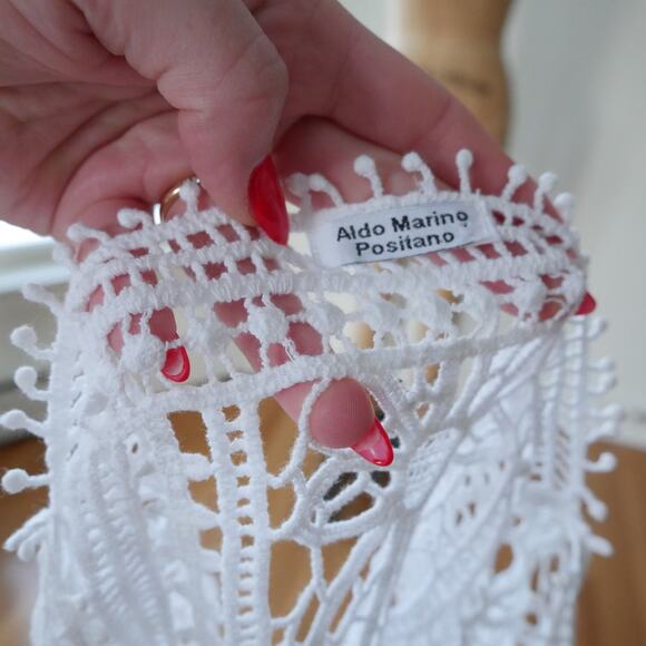 White crochet slip dress y2k vintage by Aldo Marino Positano Small dress - Picture 2 of 9